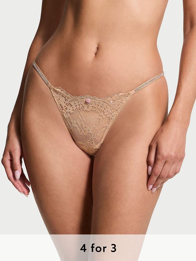 Praline Nude G String Twinkle Strap Knickers (E16317) | £20