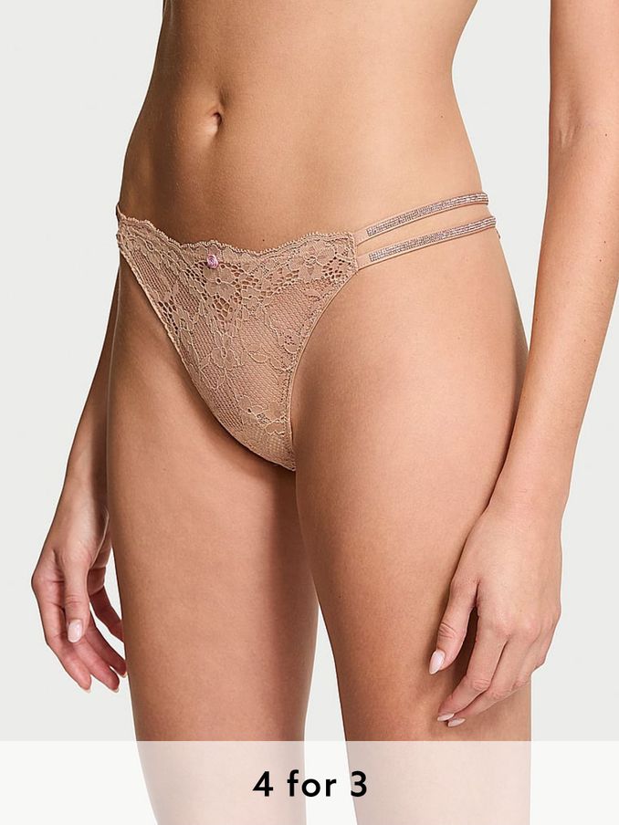 Praline Nude Brazilian Twinkle Strap Knickers (E16319) | £20