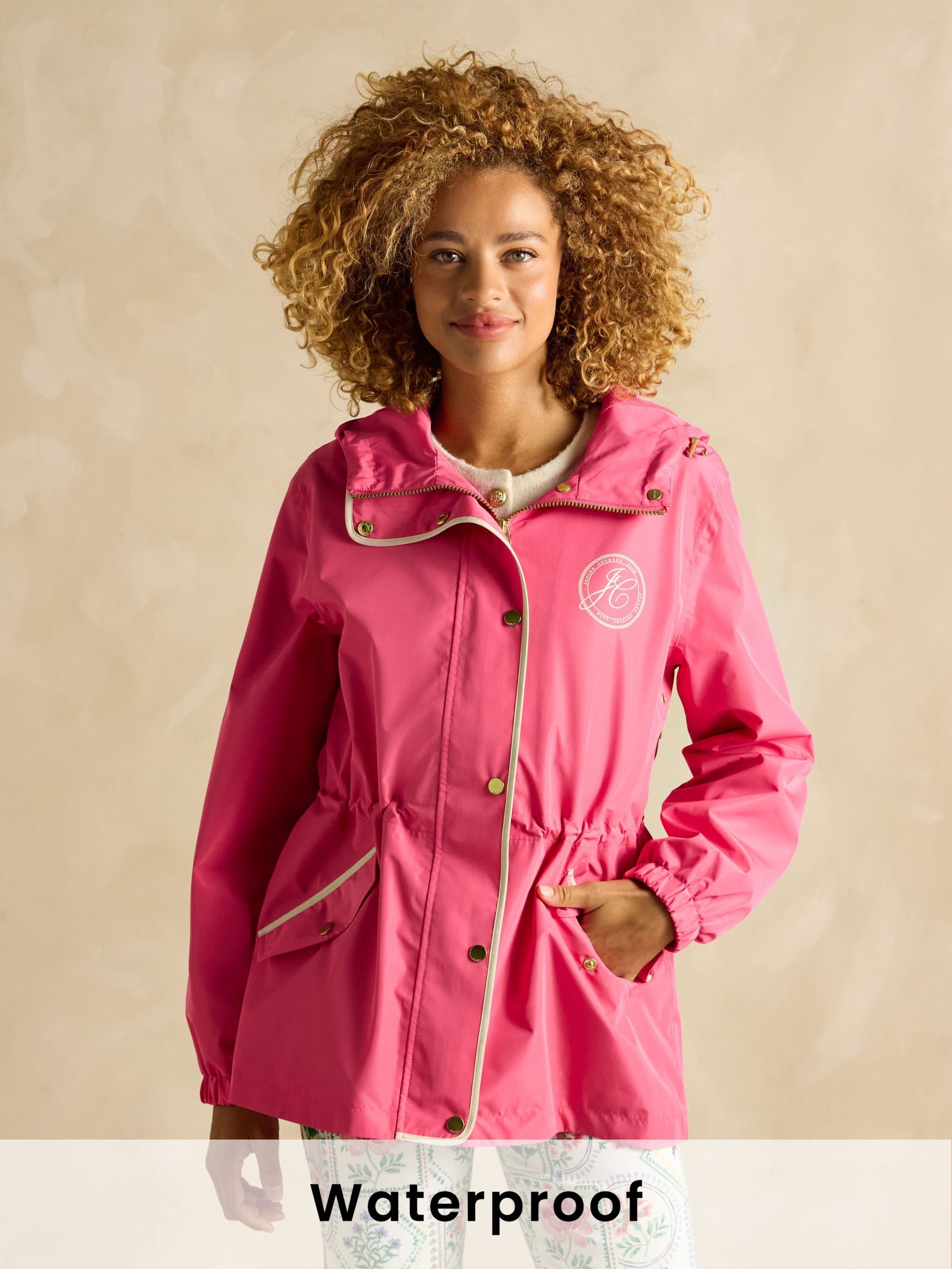 Holt Pink Packable Waterproof Raincoat with Hood (E18320) | £65