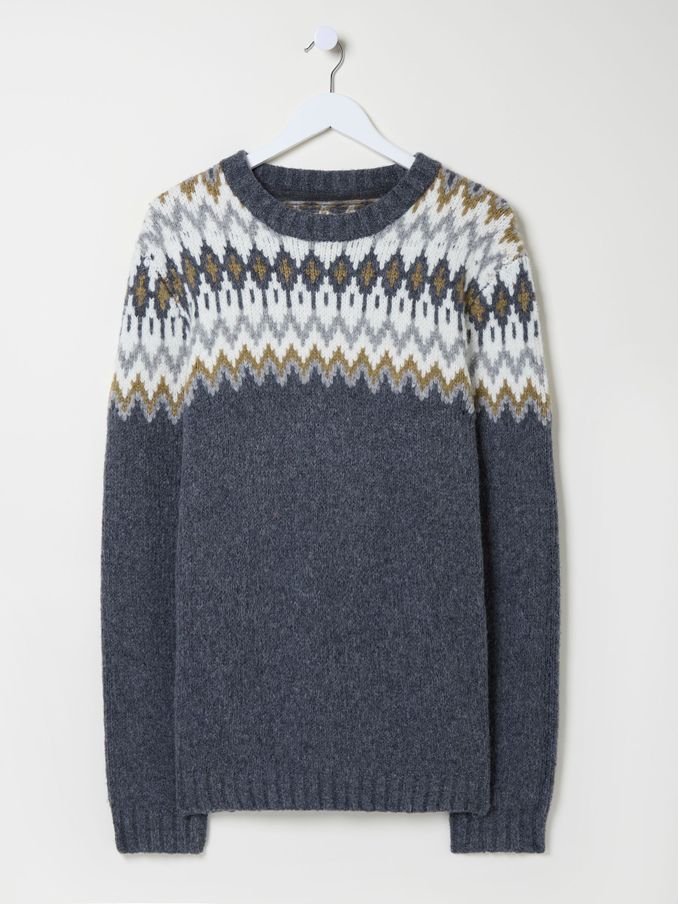 Dark Grey Fairisle Pattern Jumper (E18545) | £28