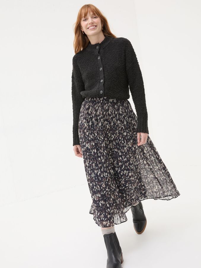 Black Bea Boucle Cardigan (E22193) | £35