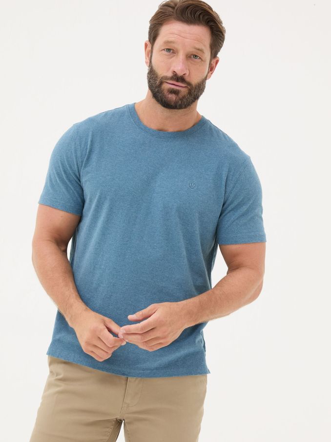 Lulworth Teal Blue 100% Cotton Organic Crew T-Shirt (E22578) | £14