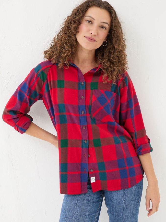 Red Bessie Check 100% Cotton Shirt (E22585) | £28