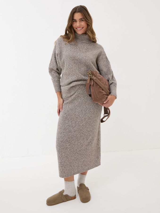 Oatmeal Knitted Skirt (E22642) | £28