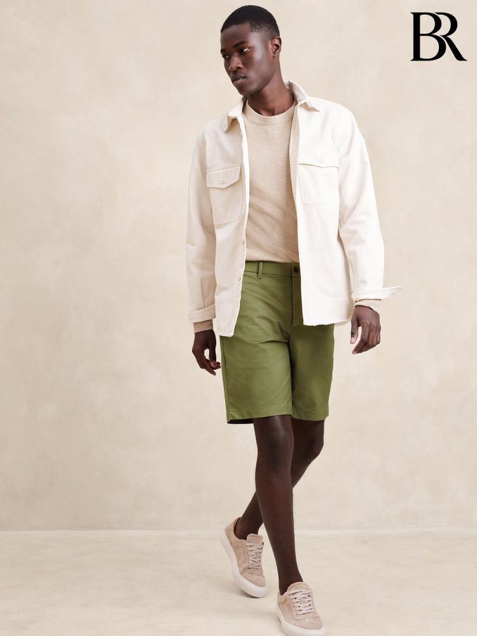 Banana Republic Olive Green 9" Core Temp Shorts (E23767) | £50