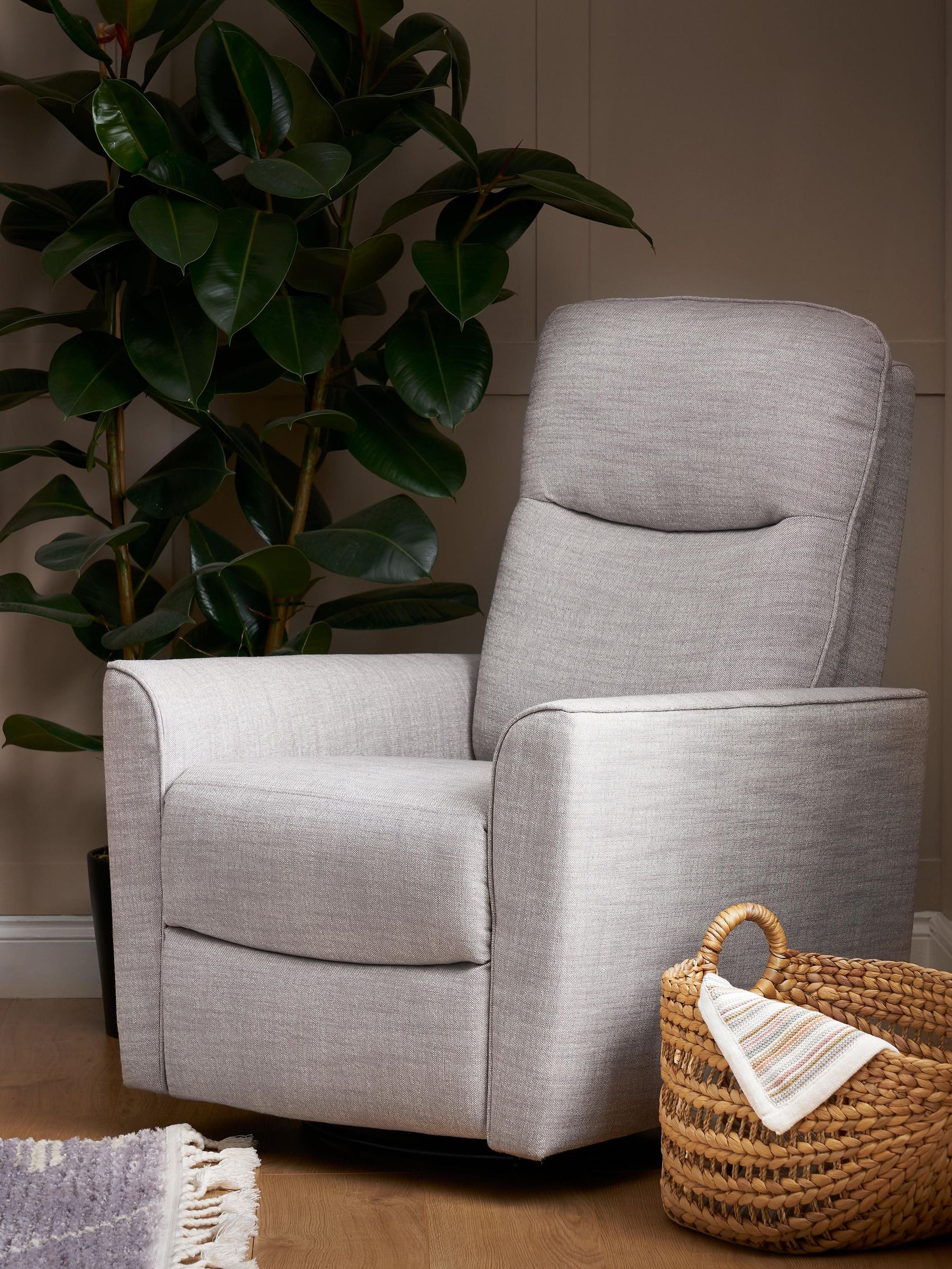 Obaby Grey Madison Swivel Glider Recliner Nursing Chair (E23948) | £480