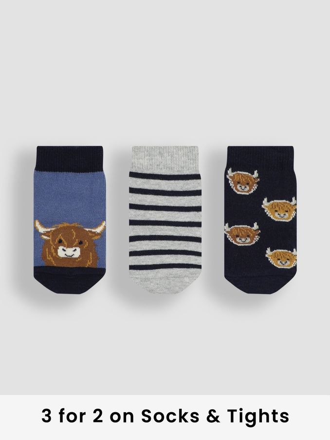 Navy 3-Pack Farmyard Socks (E26022) | £9.50