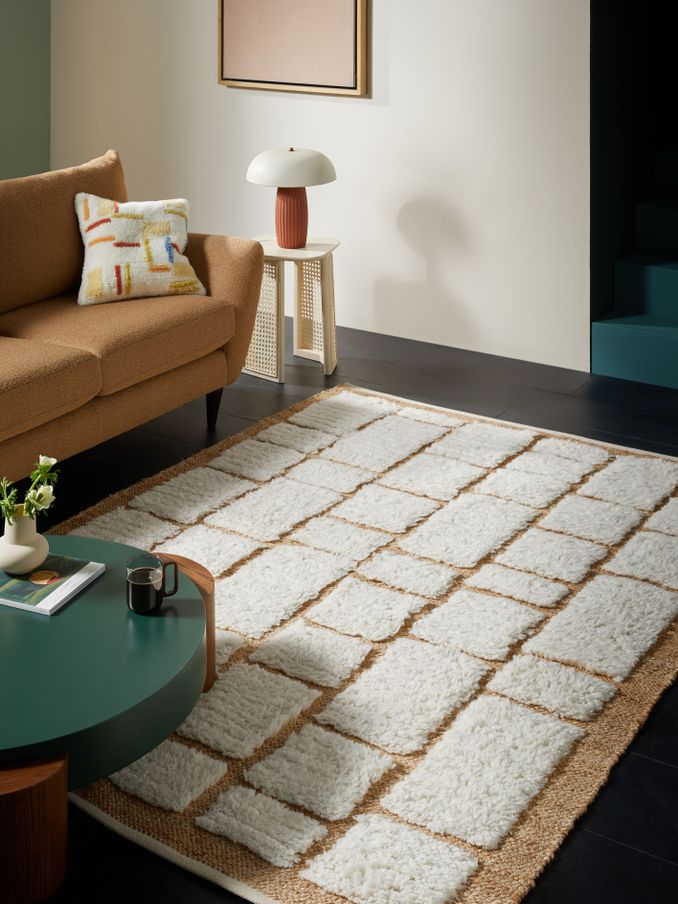 Erma Wool Berber and Jute Rug in Natural (E26449) | £230 - £560