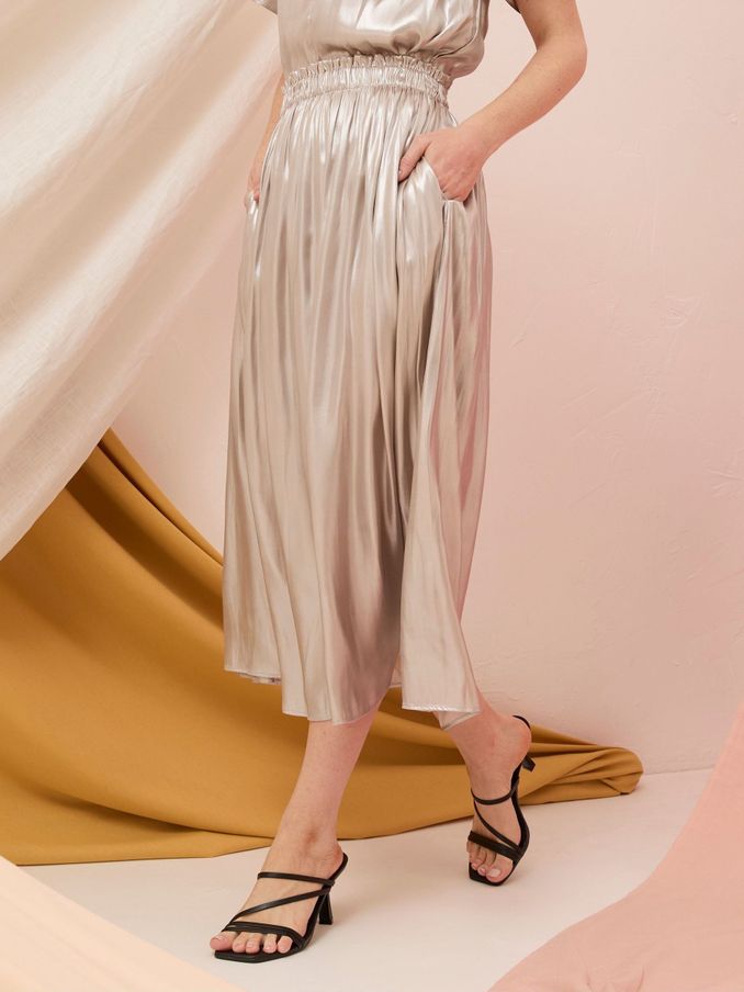 Briar Silver Midi Skirt (E26603) | £30