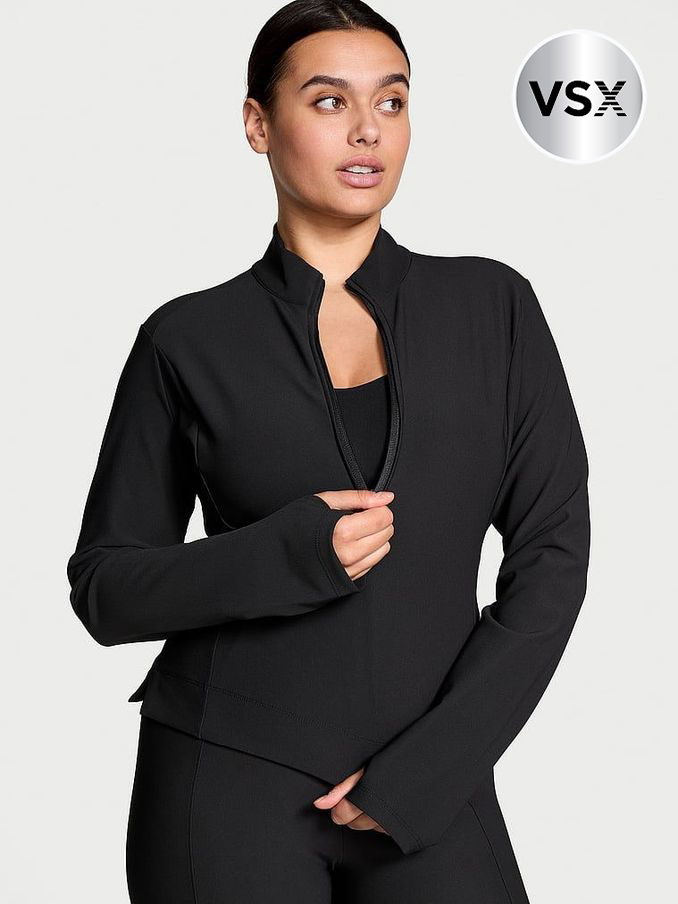 Black Half Zip Rib Jacket (E26733) | £59