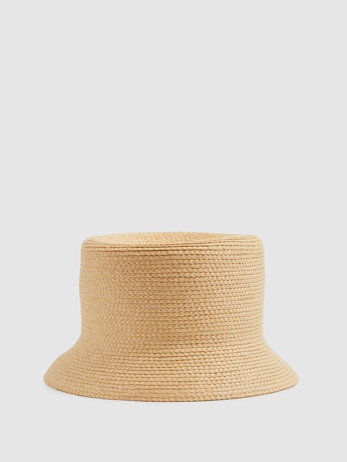 Rachel Natural Straw Bucket Hat (E27149) | £35