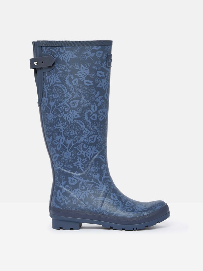 Printed Navy Adjustable Tall Wellies (E27458) | £60