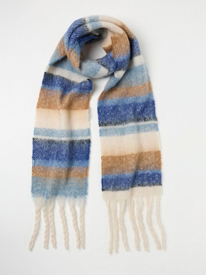Blue Skinny Stripe Scarf (E27489) | £10