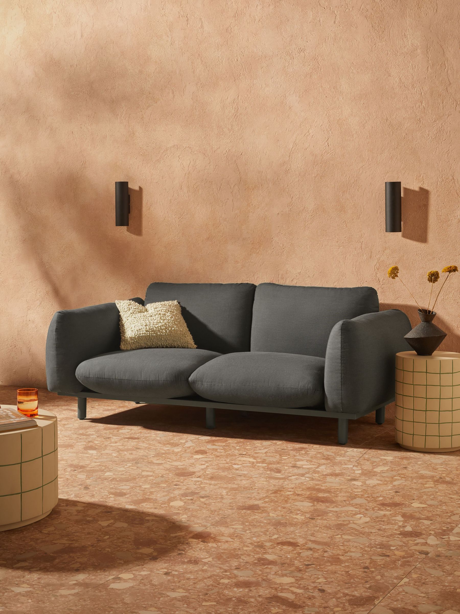 Samaya 2 Seater Outdoor Garden Lounge Sofa in Grey (E27948) | £1,199