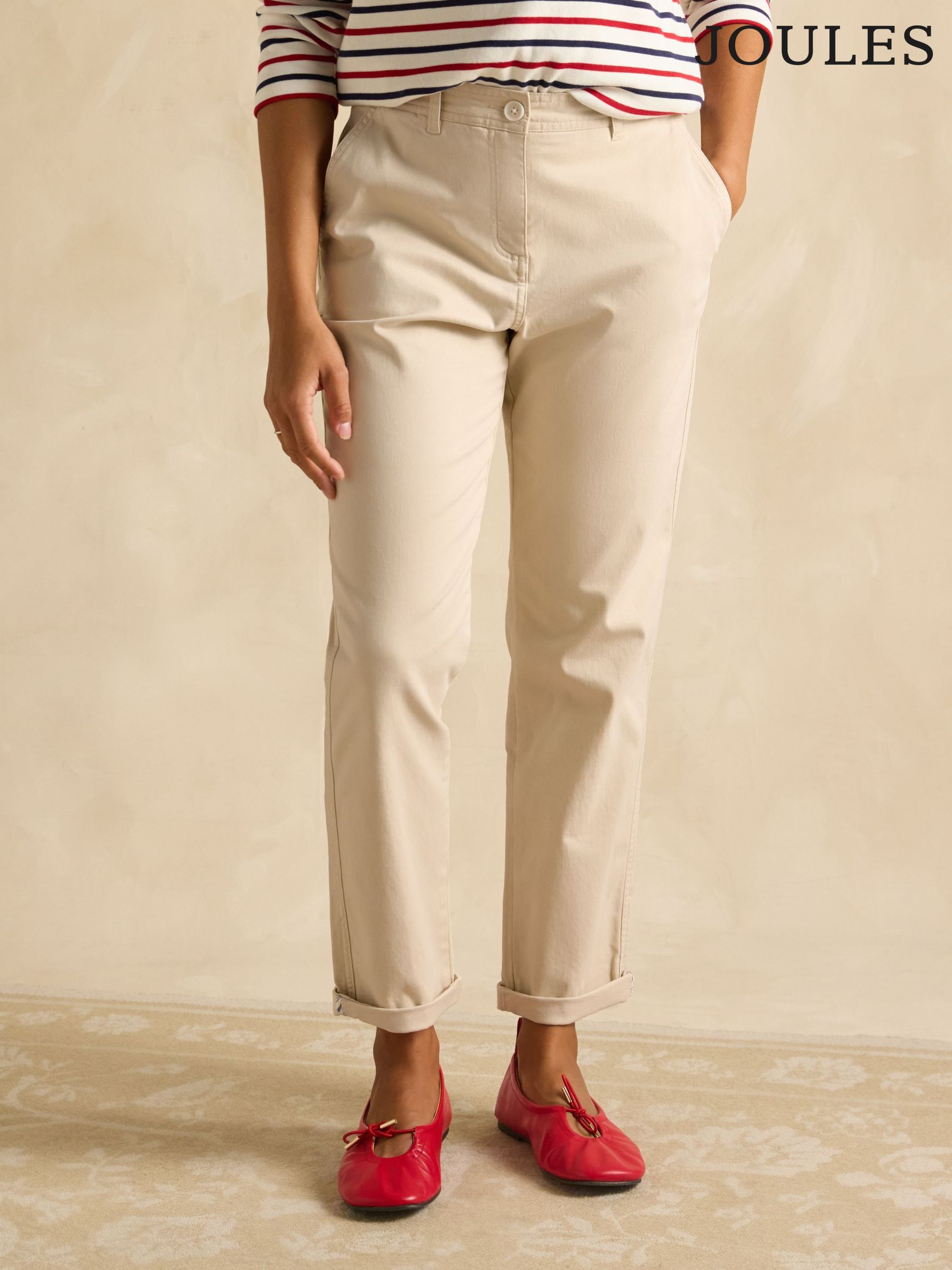 Slim Fit Sand Chino Trousers (E28013) | £55