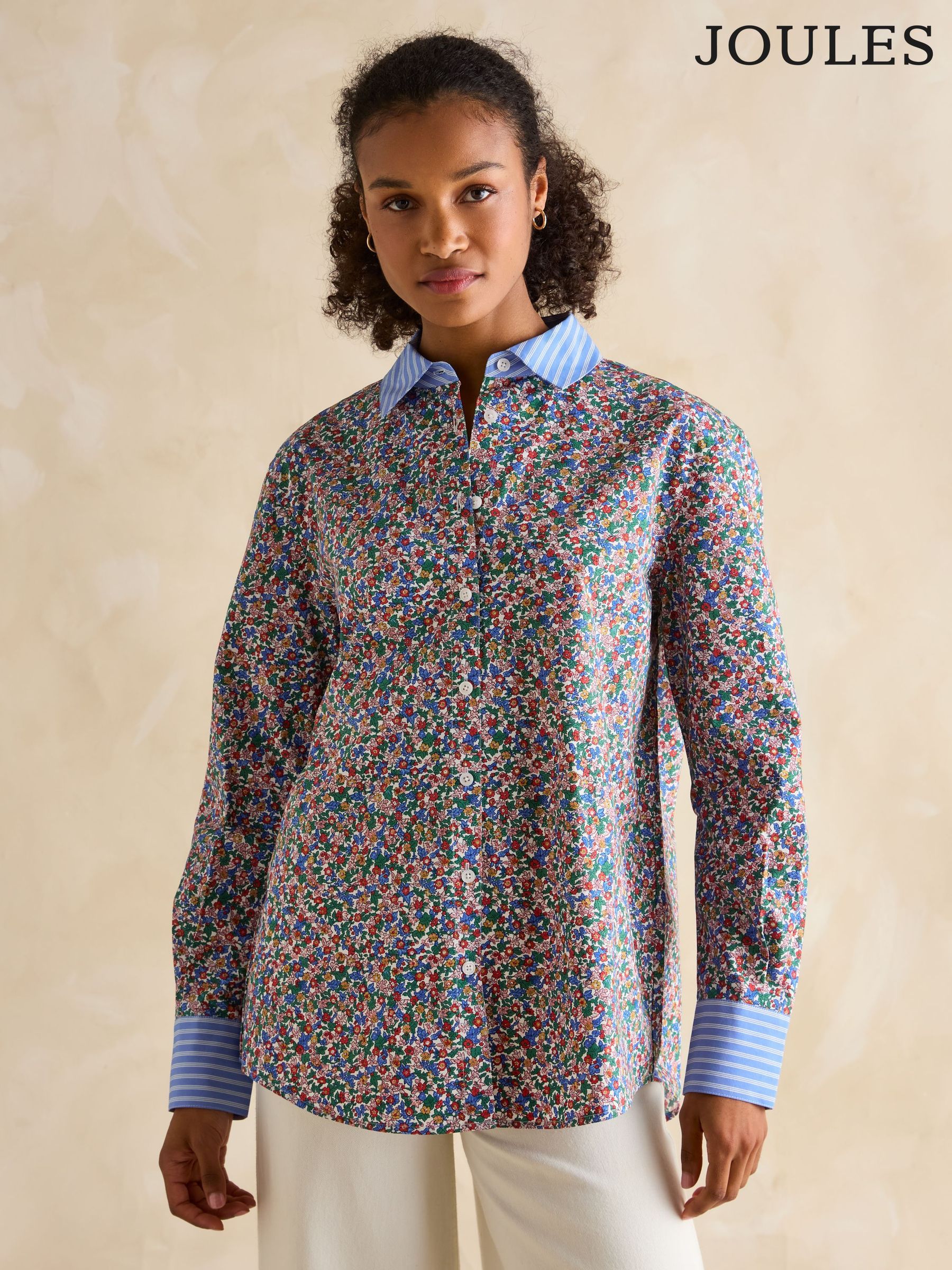Amilla Ditsy Print Longline Relaxed Fit Shirt (E28015) | £65