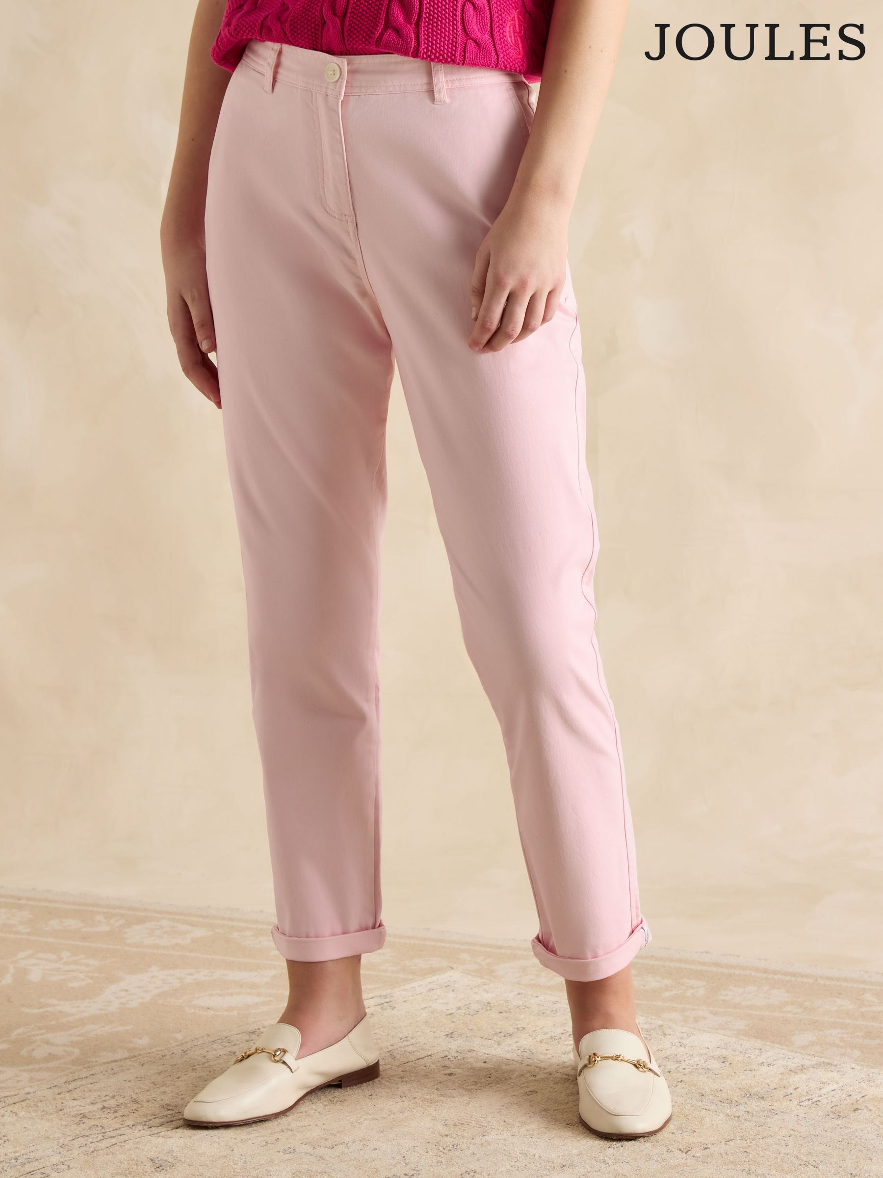 Slim Fit Pink Chino Trousers (E28016) | £55