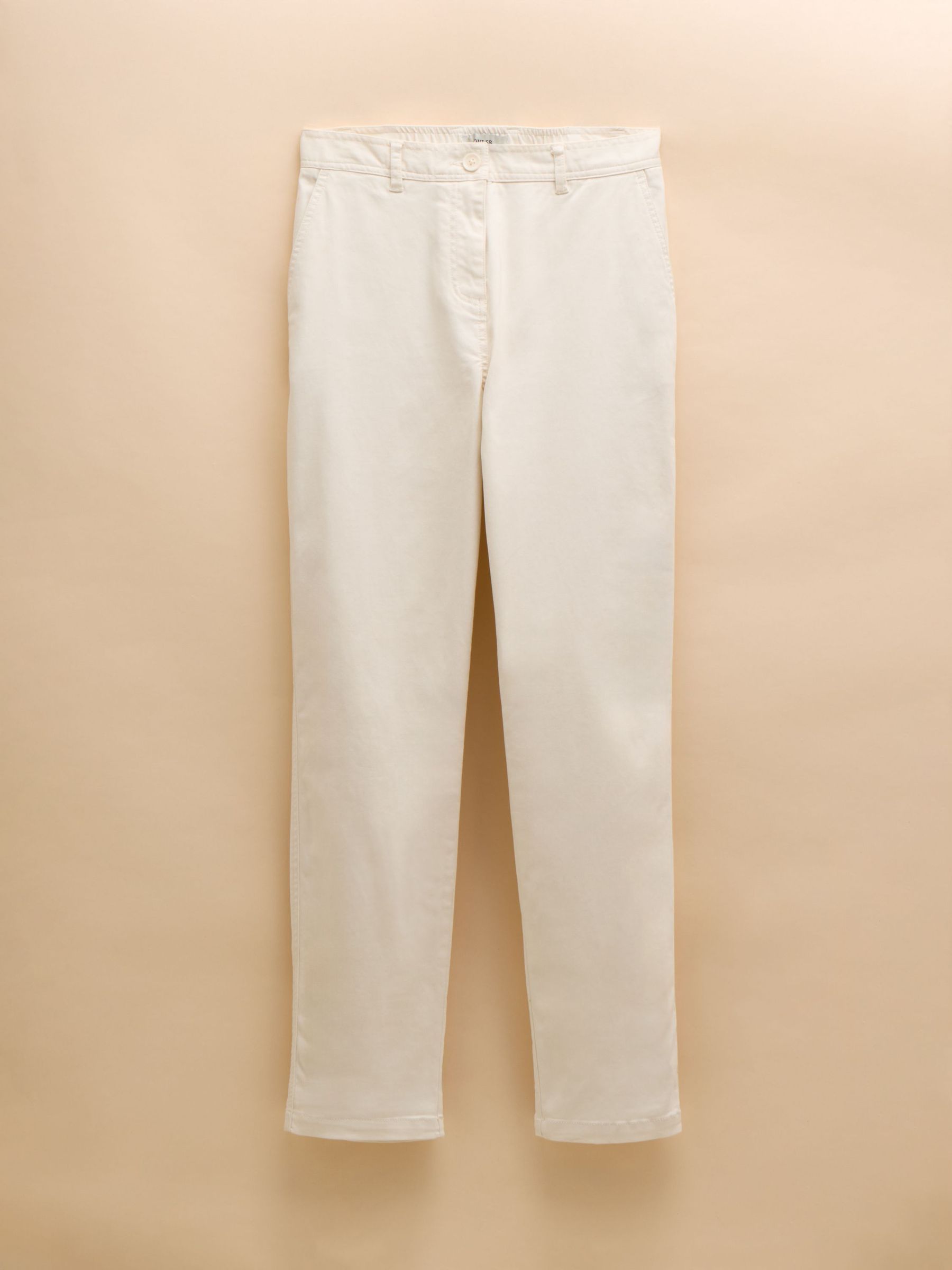Slim Straight Cream Chino Trousers