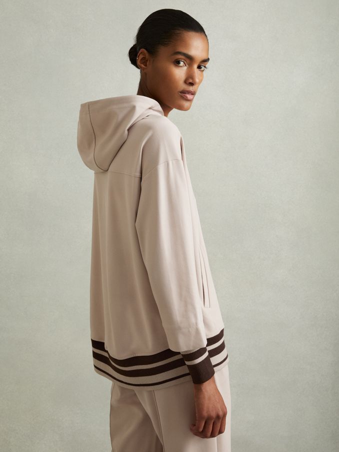 Alexi Stone Drawstring Jersey Hoodie (E28610) | £55