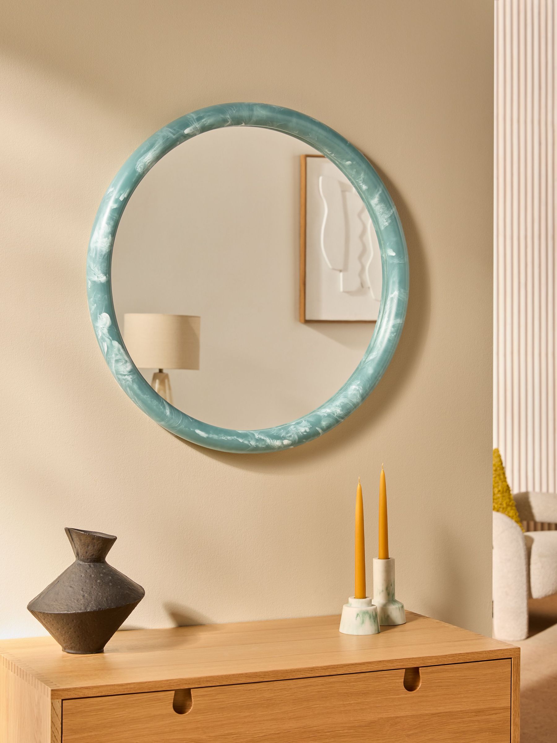 Nina Resin Mirror in Blue (E30288) | £140