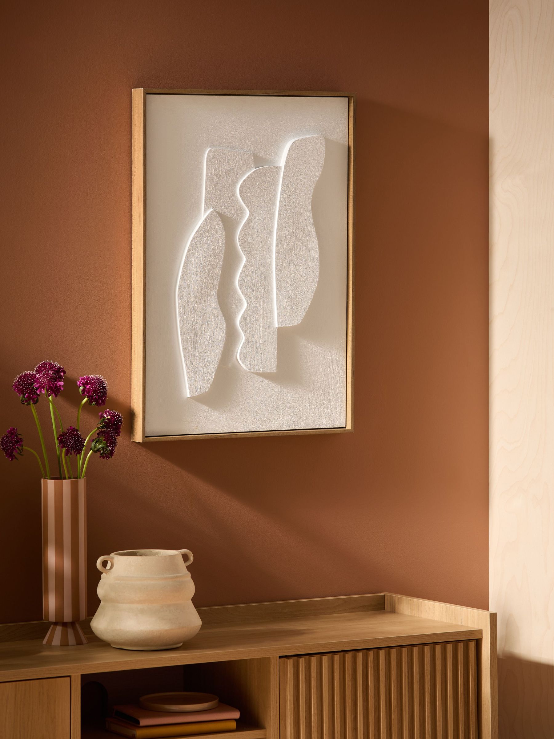 Dixie Sculptural Wall Art in White (E30293) | £52