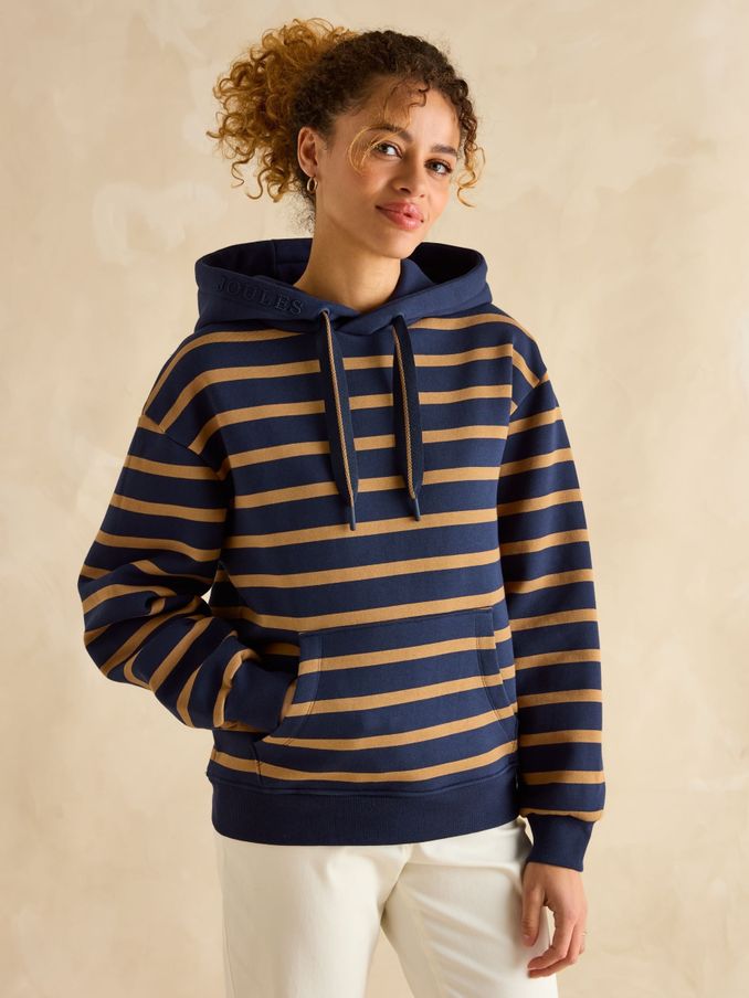Milbourne Navy Tan Stripe Hoodie (E30863) | £36