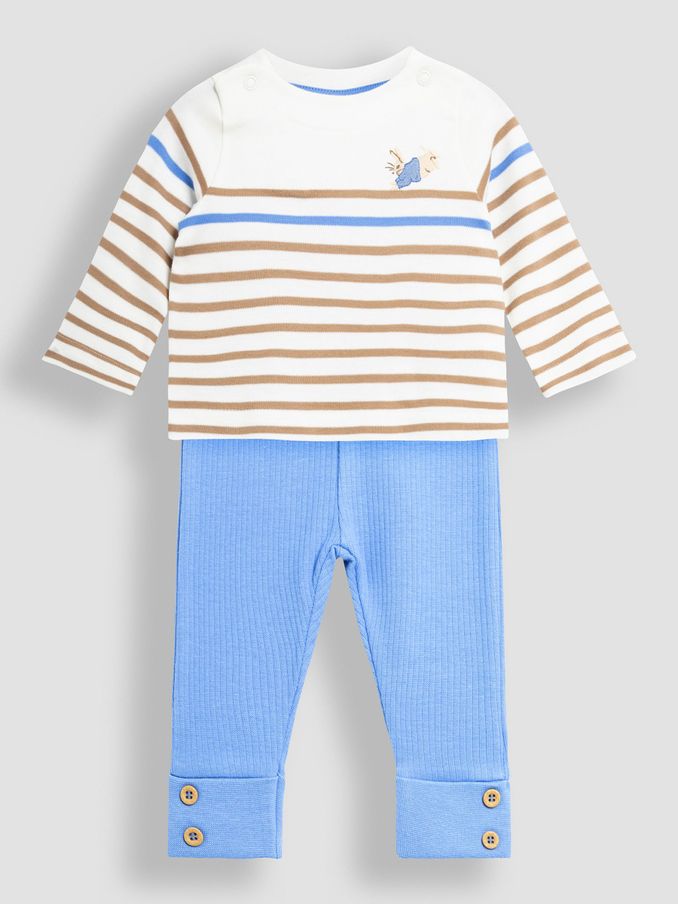 Blue Jersey Top And Rib Legging Set (E31325) | £29