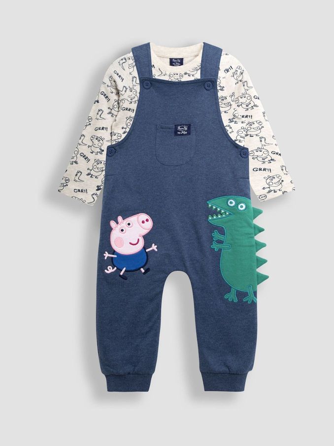 Denim Pepper Pig Printed Top & Dungarees Set (E31335) | £14