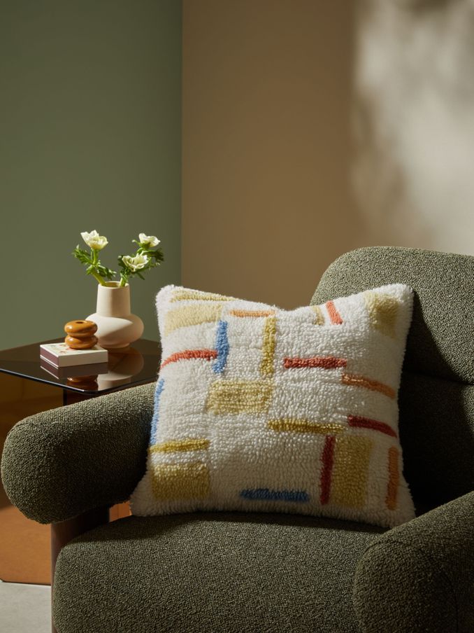 Max Tufted Berber Cushion in Cream (E31409) | £25