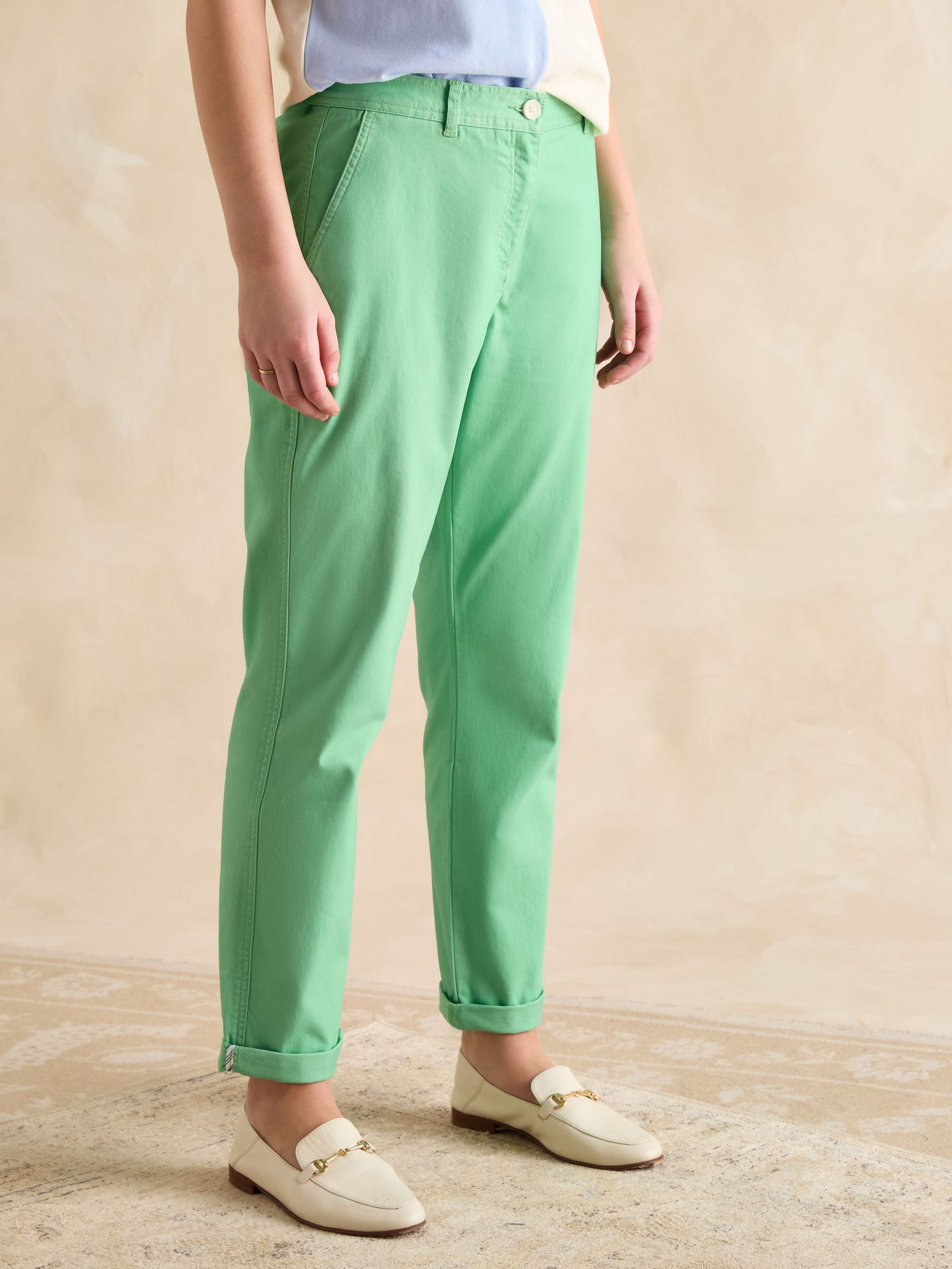 Slim Fit Green Chino Trousers (E32943) | £55