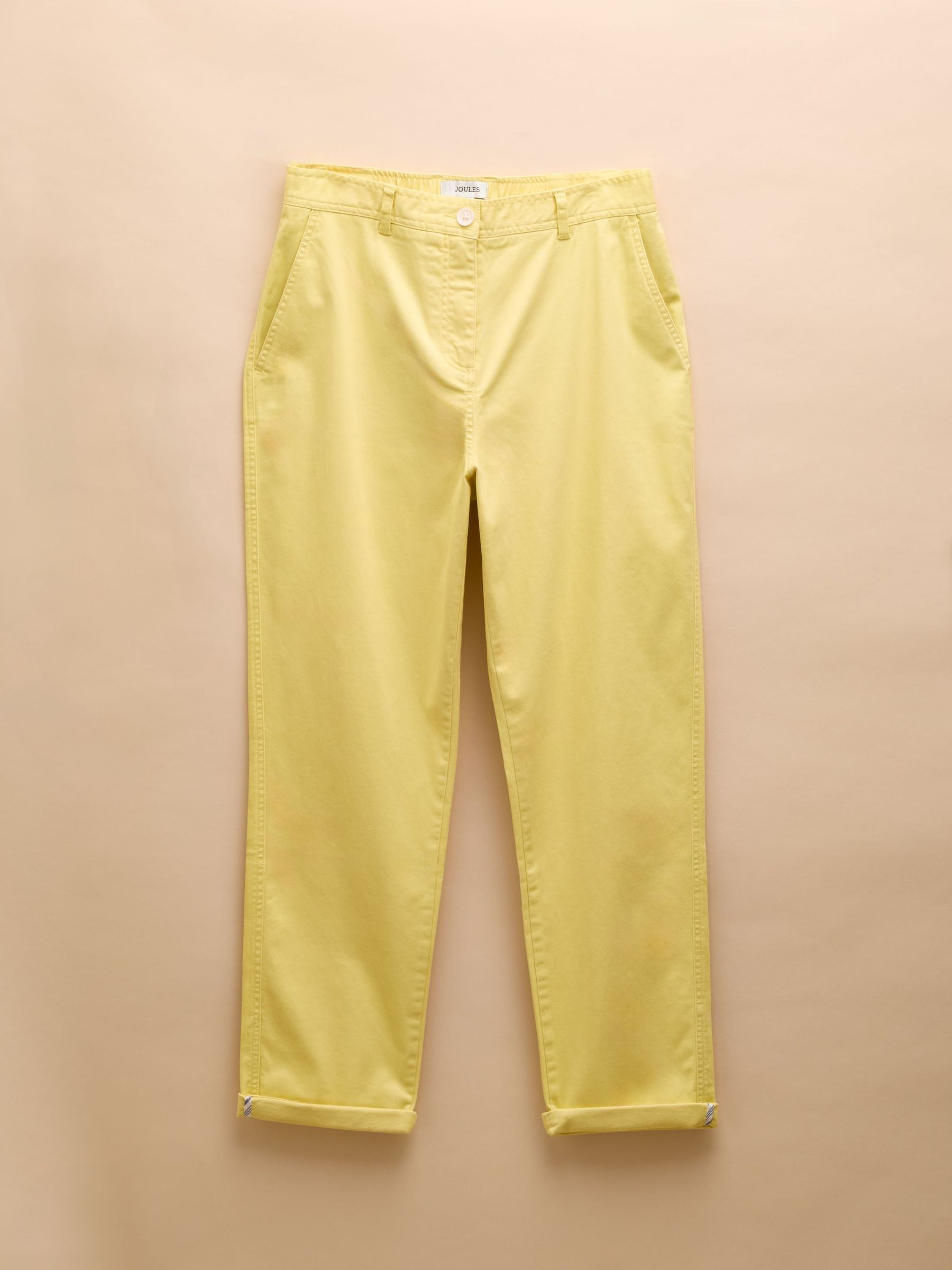 Slim Straight Yellow Chino Trousers