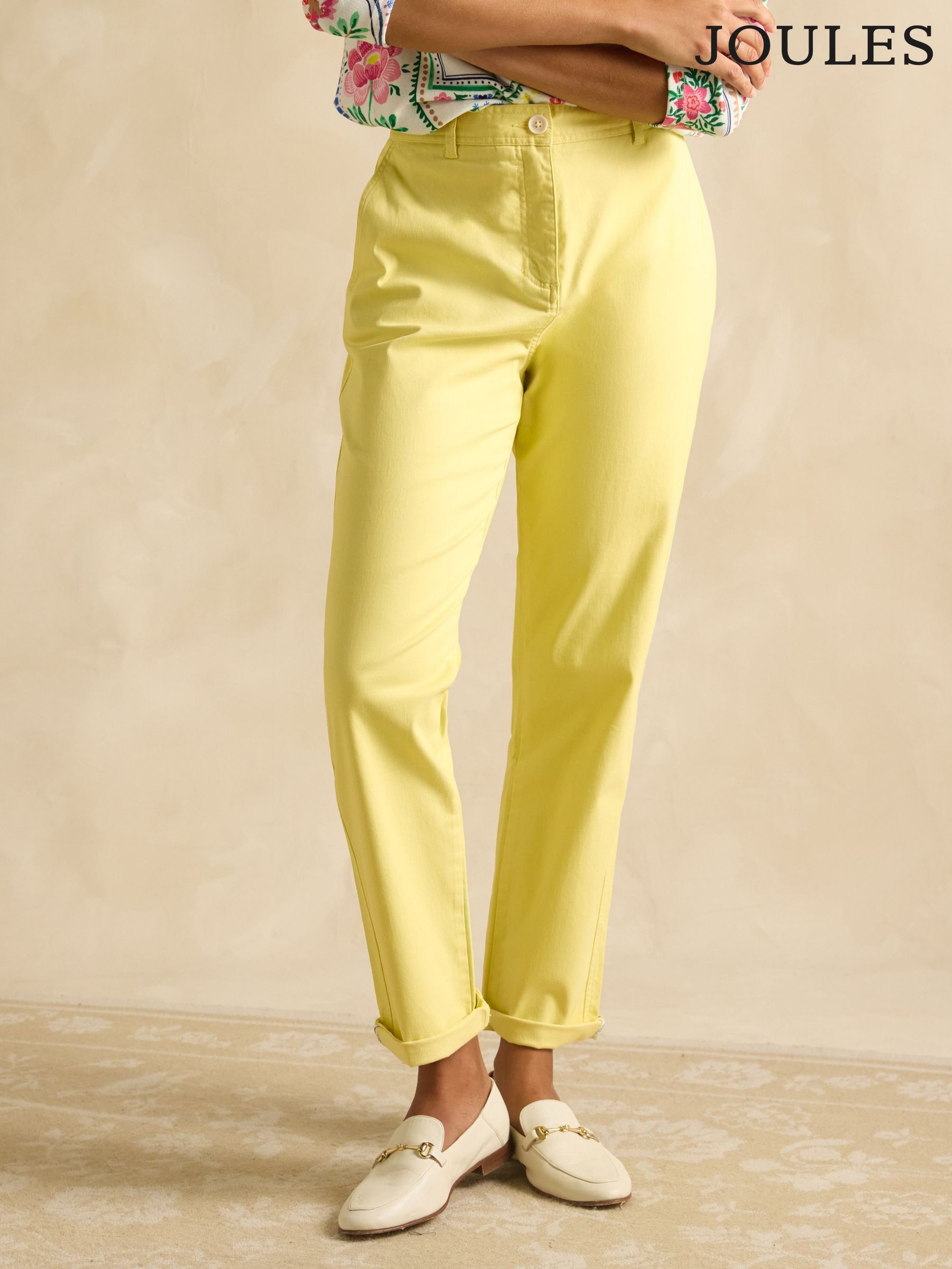 Slim Fit Yellow Chino Trousers (E32944) | £55