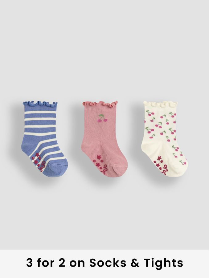 Pink Fruit Socks 3 Pack (E35722) | £9.50