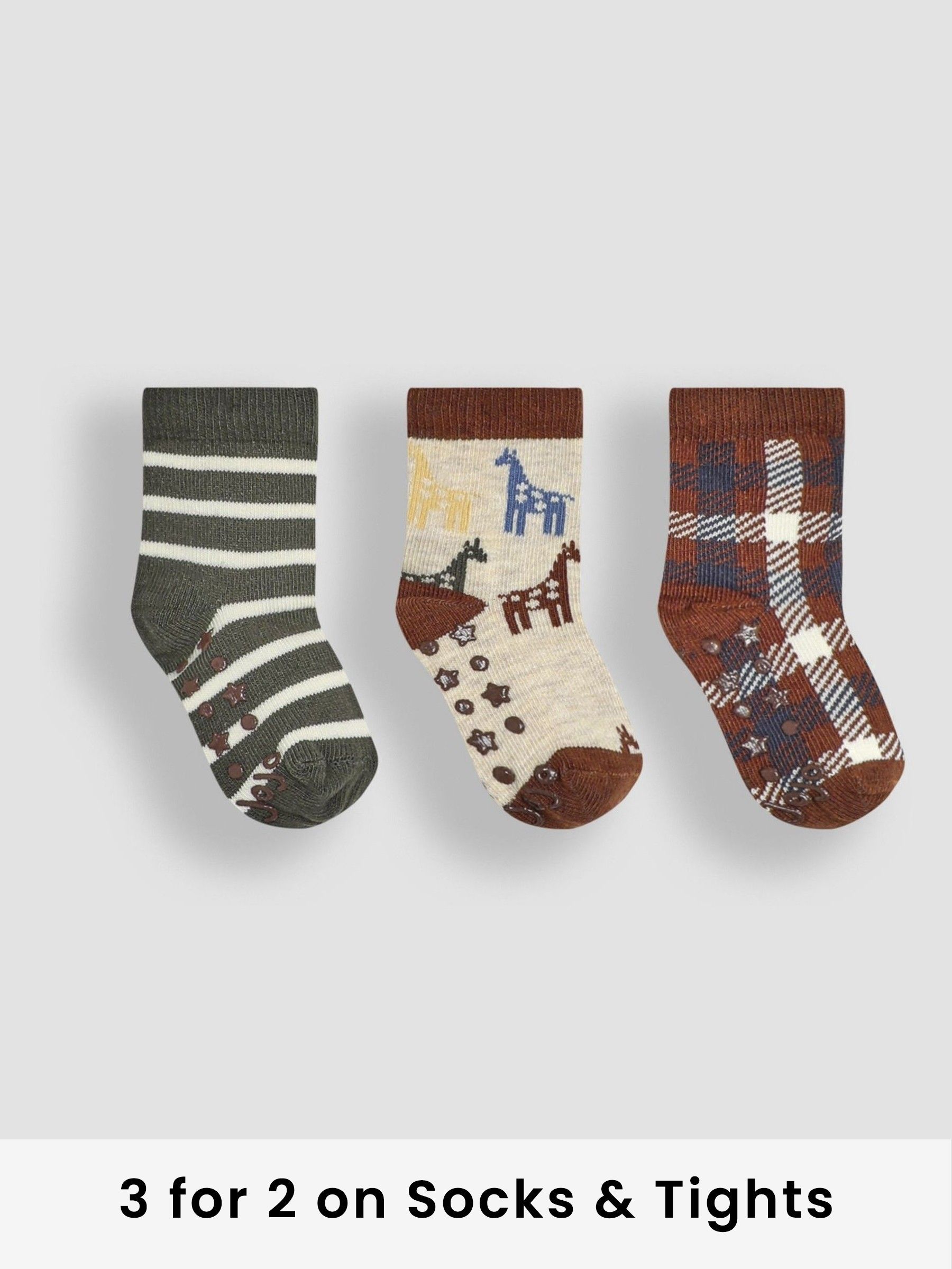 Natural Socks 3 Pack (E35745) | £9.50