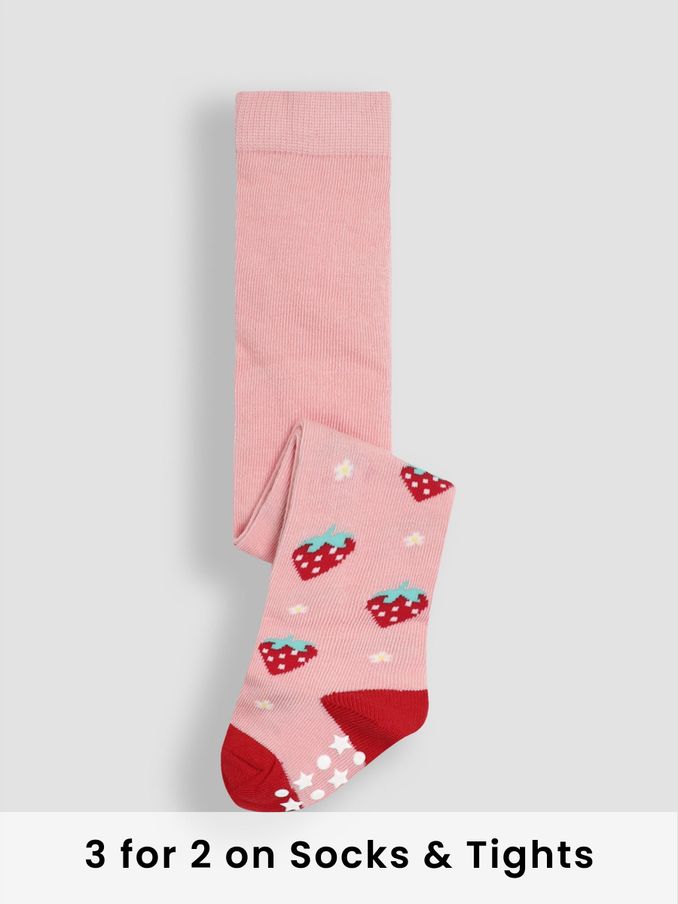 Red Cotton Rich Fruit Tights (E35750) | £9.50