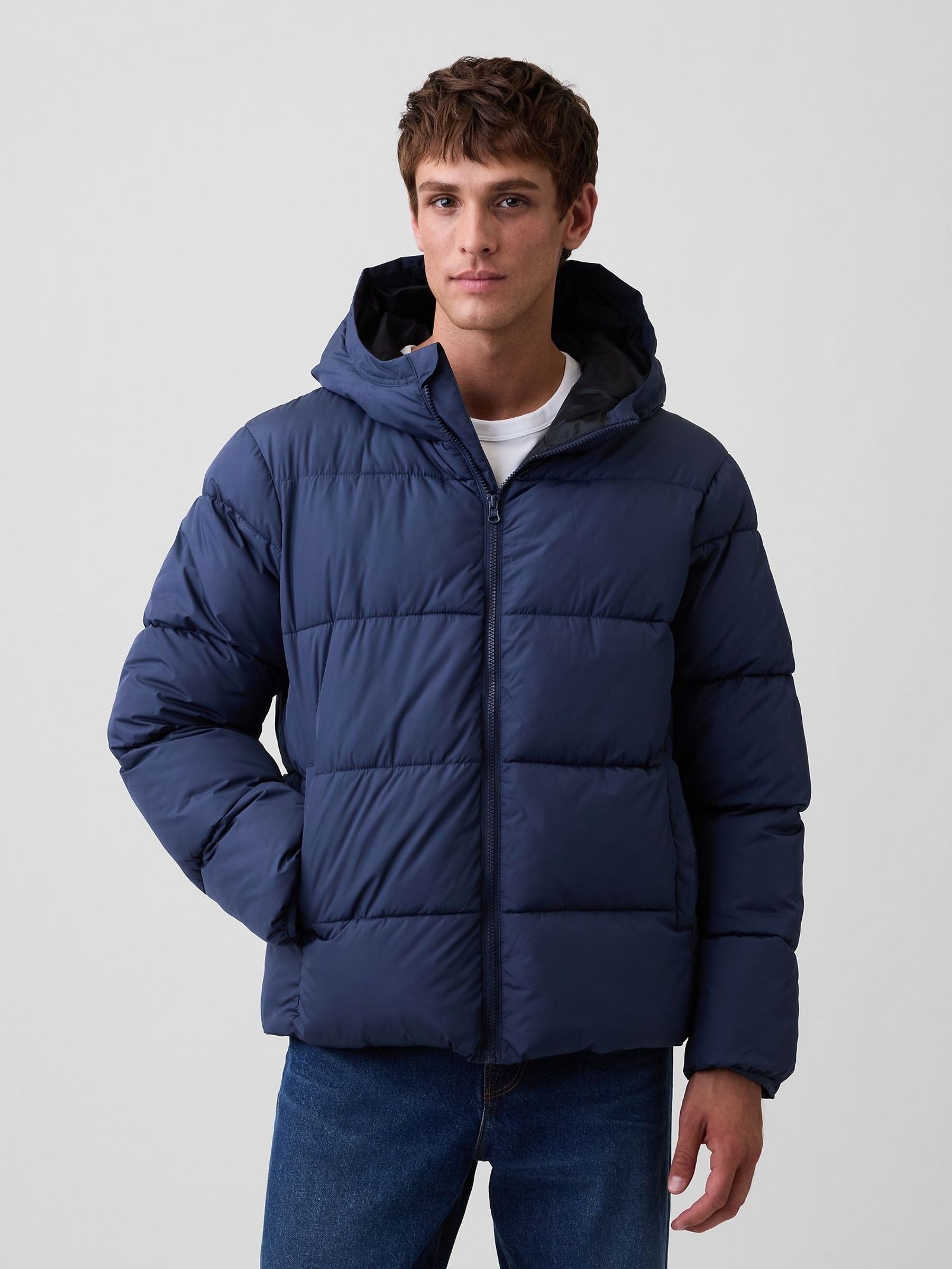 Blue - Regular Relaxed Puffer Jacket