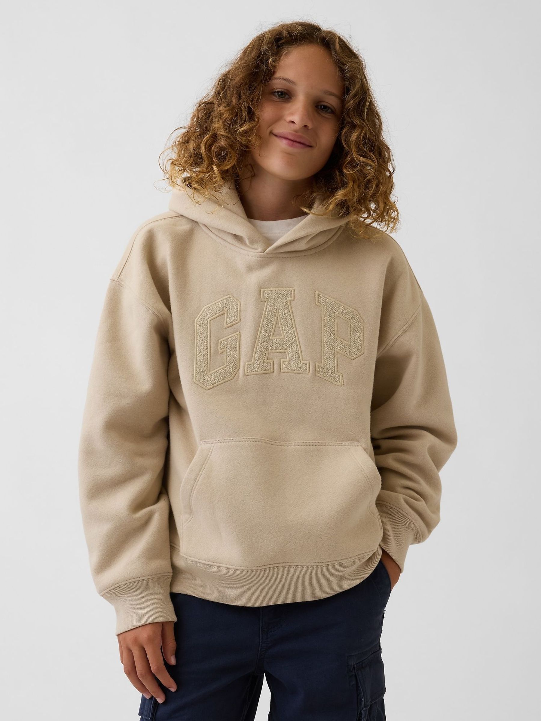 Light Brown - Relaxed Logo Hoodie