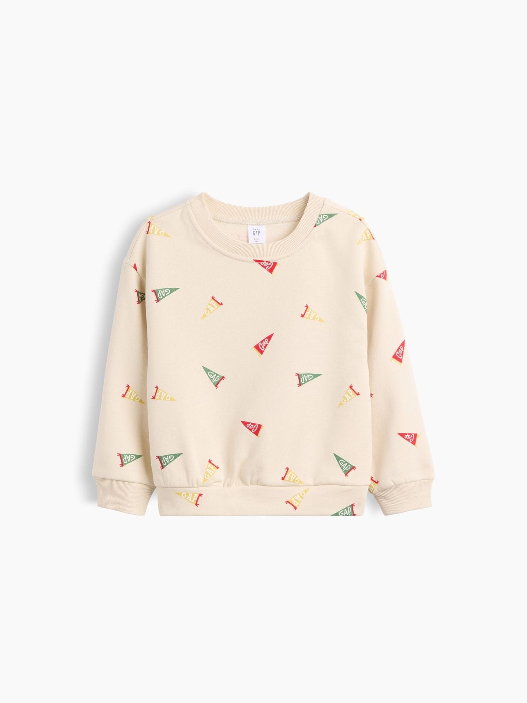 Cream - Relaxed Graphic Crew Neck Sweatshirt