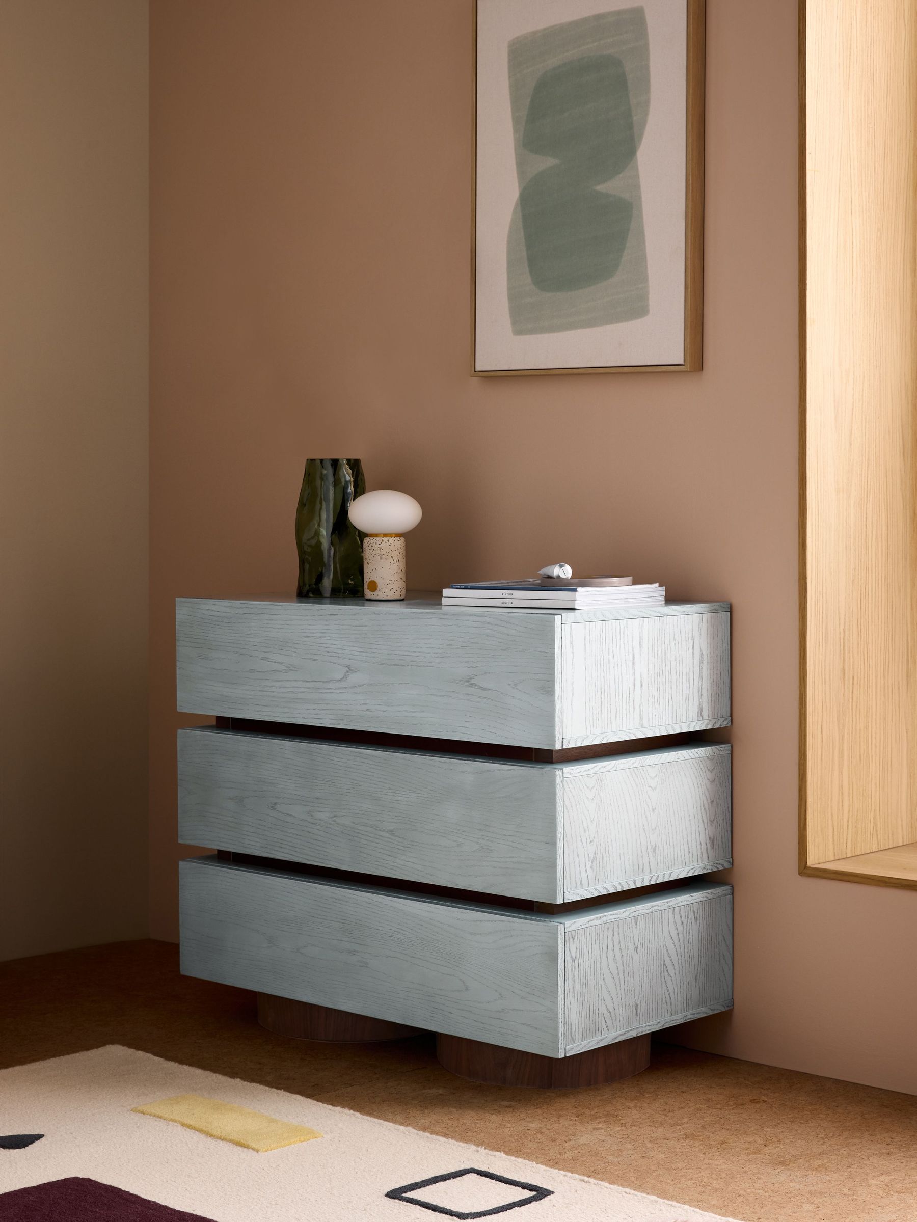 Bern 3 Drawer Chest of Drawers in Blue (E37467) | £529