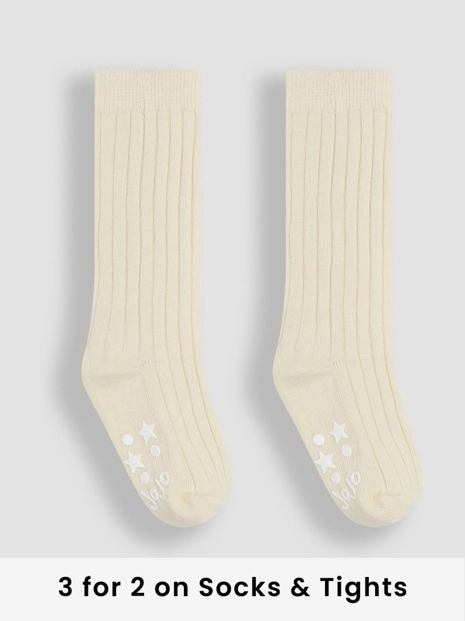 Natural 2-Pack Long Rib Socks (E37622) | £8.50
