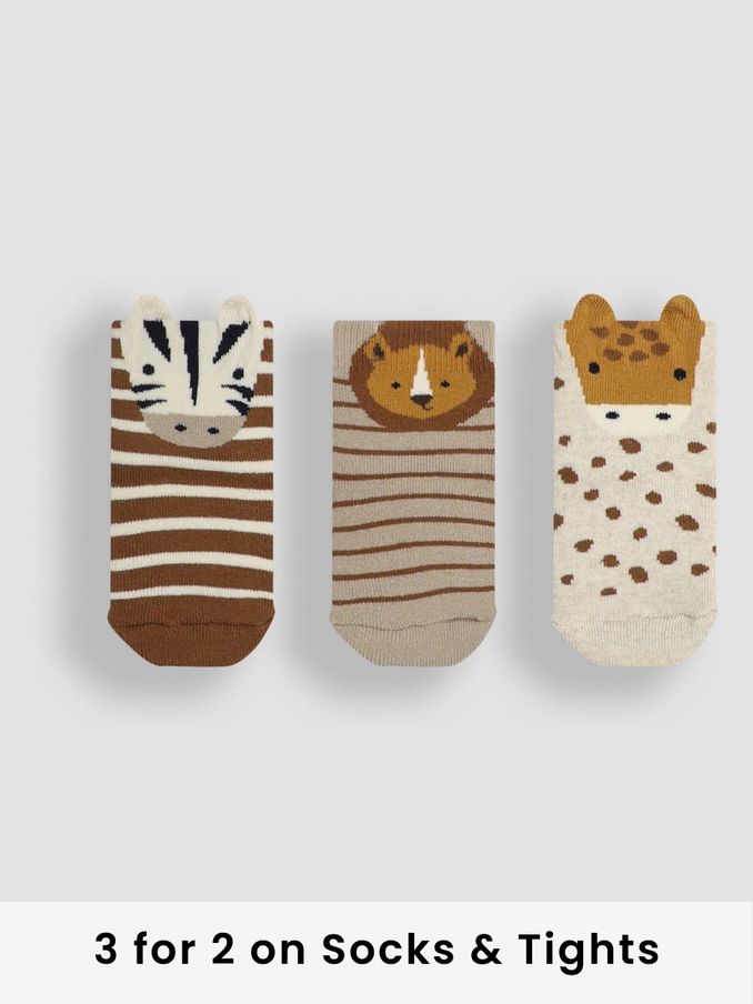 Neutral 3-Pack Extra Thick Safari Socks (E37623) | £9.50