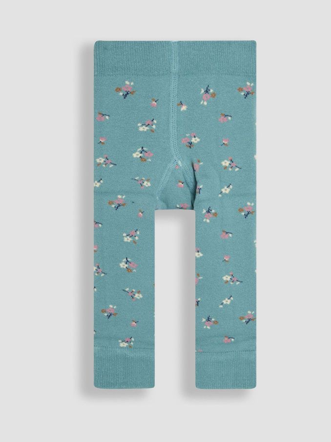 Duck Egg Floral Extra Thick Leggings (E37626) | £5