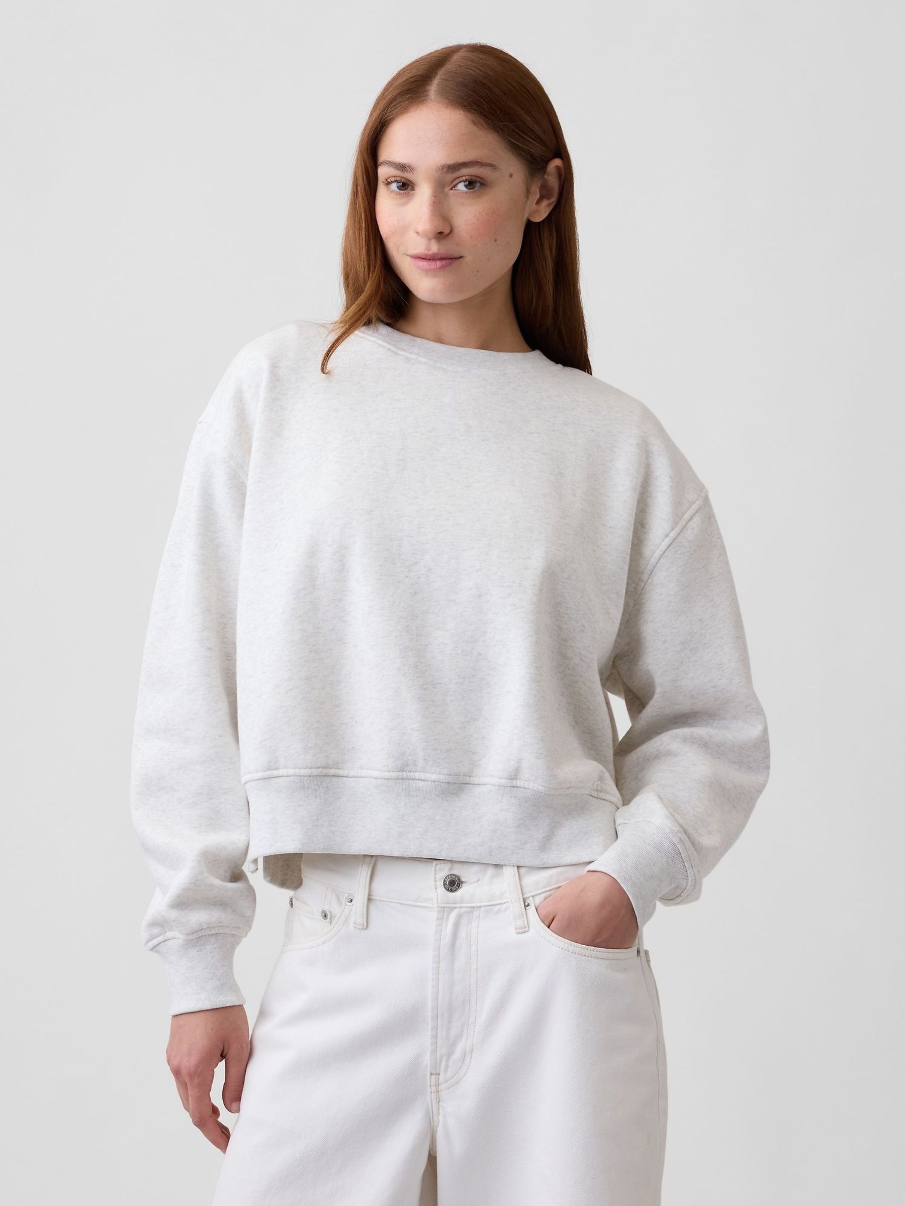 Light Grey - Vintagesoft Oversized Split-hem Sweatshirt