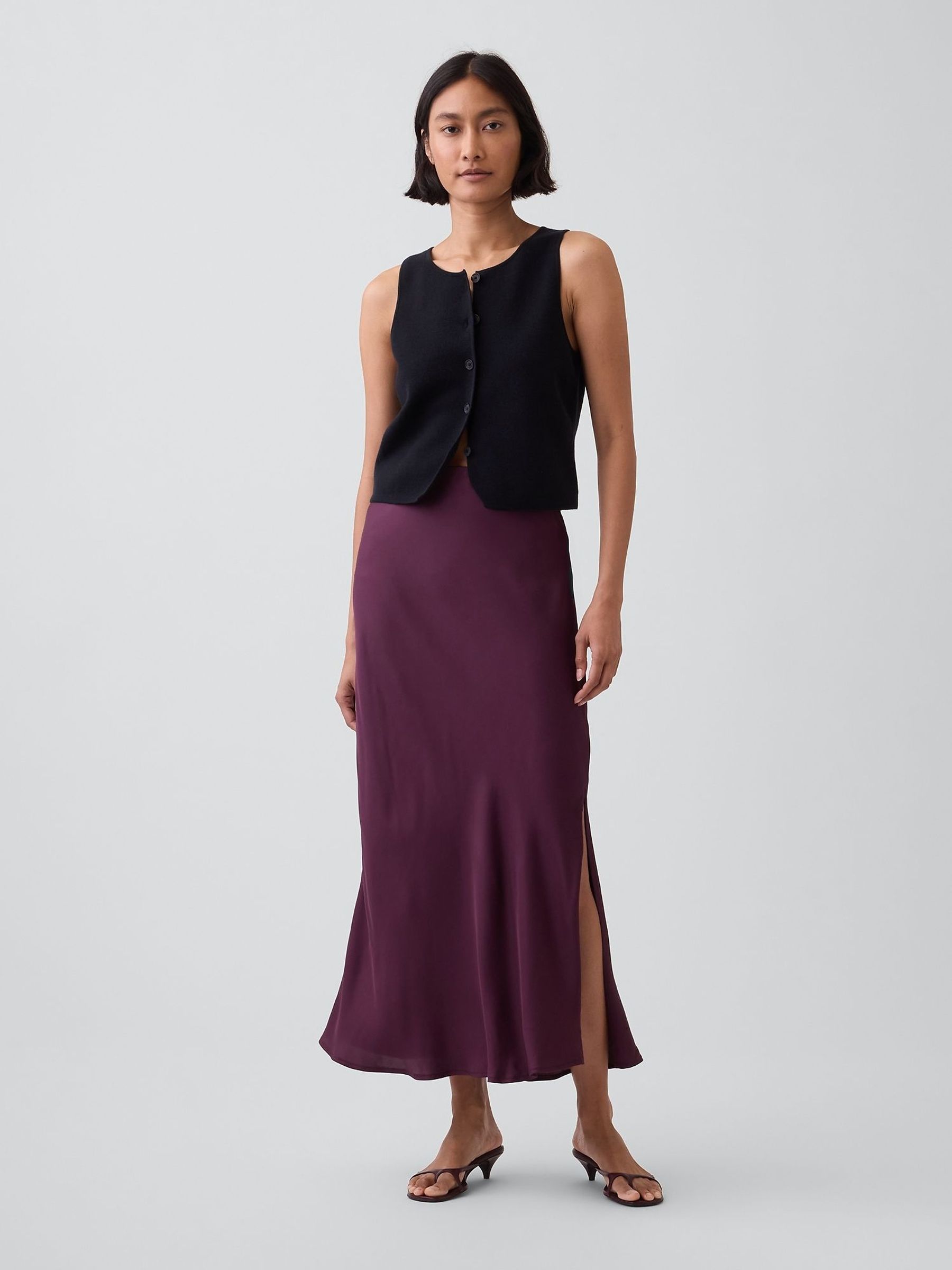 Plum Purple - Maxi Slip Skirt