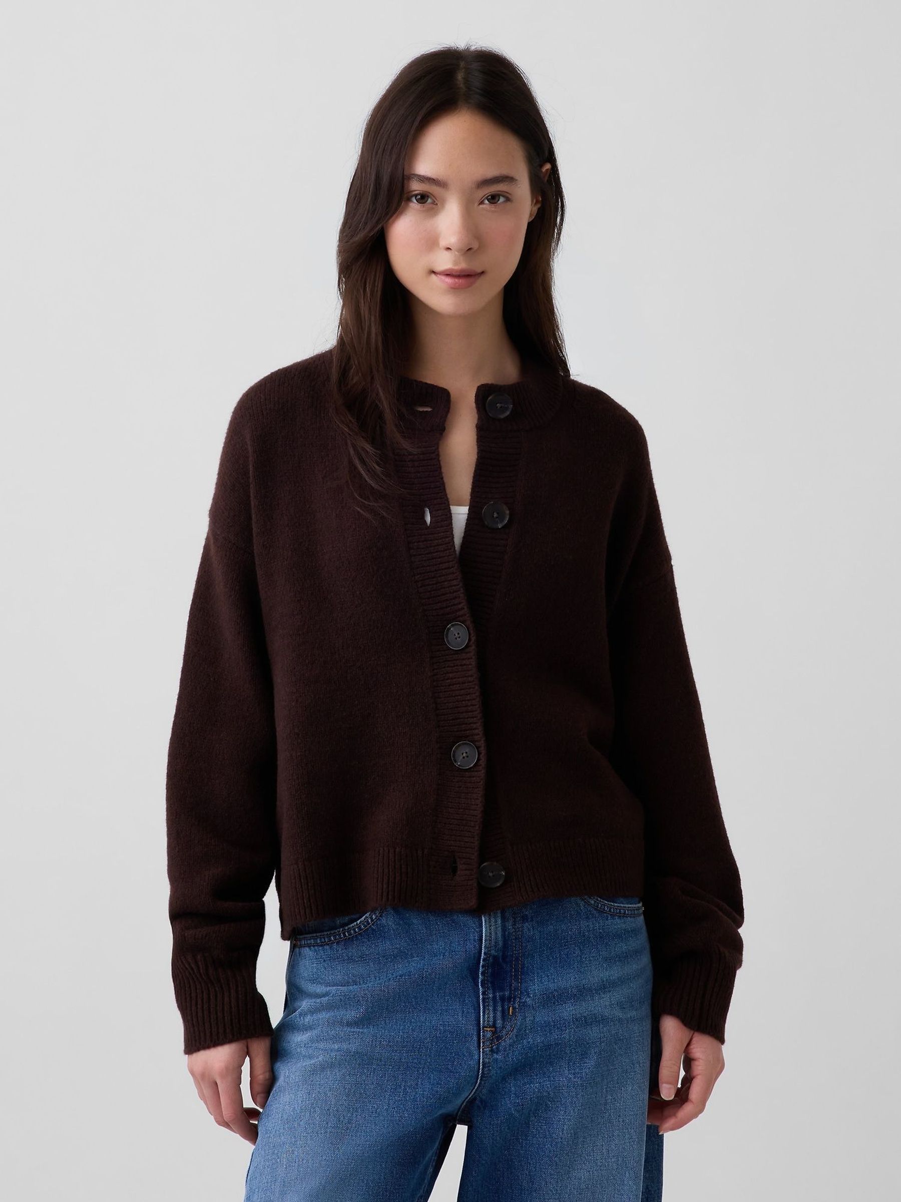 Brown - Cashsoft Oversized Chunky Cardigan