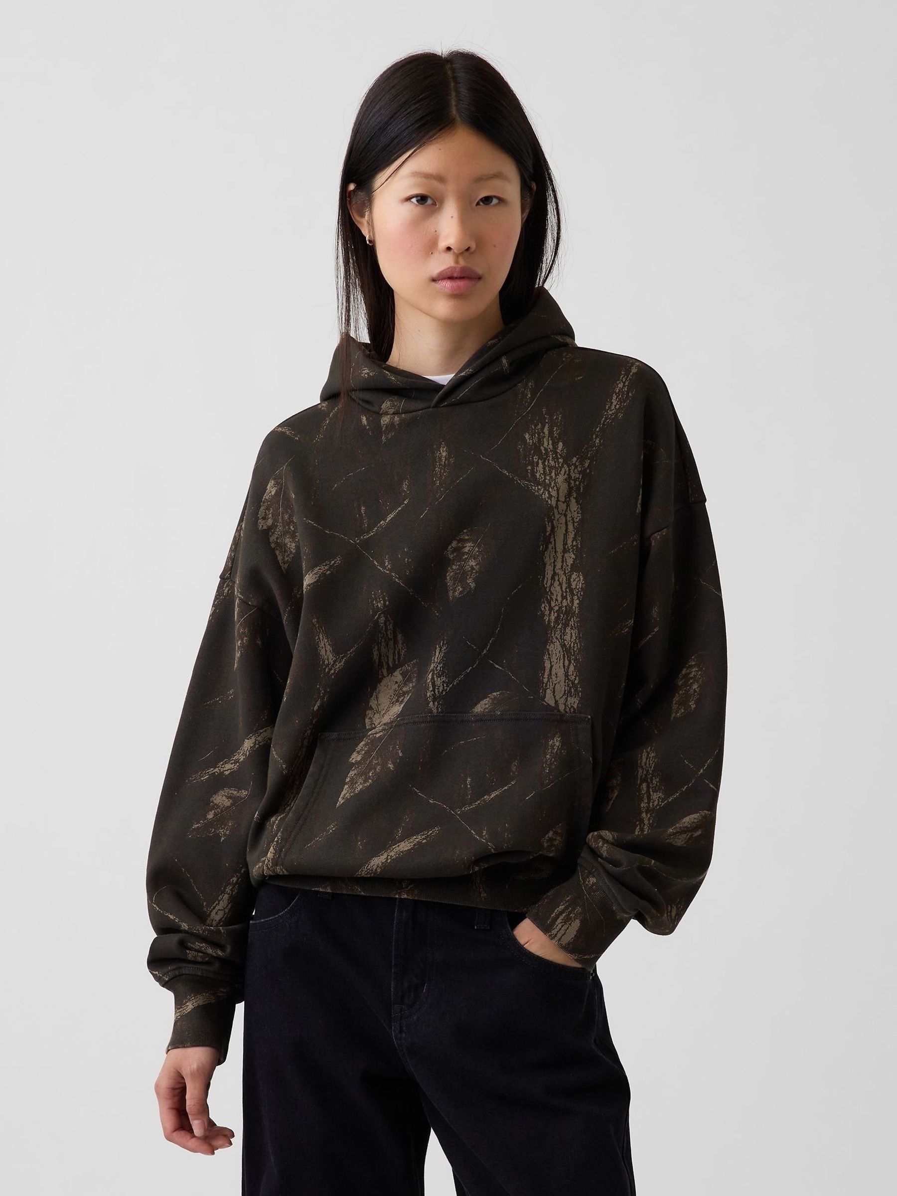 Brown Camo - Regular Heavyweight Oversized Hoodie