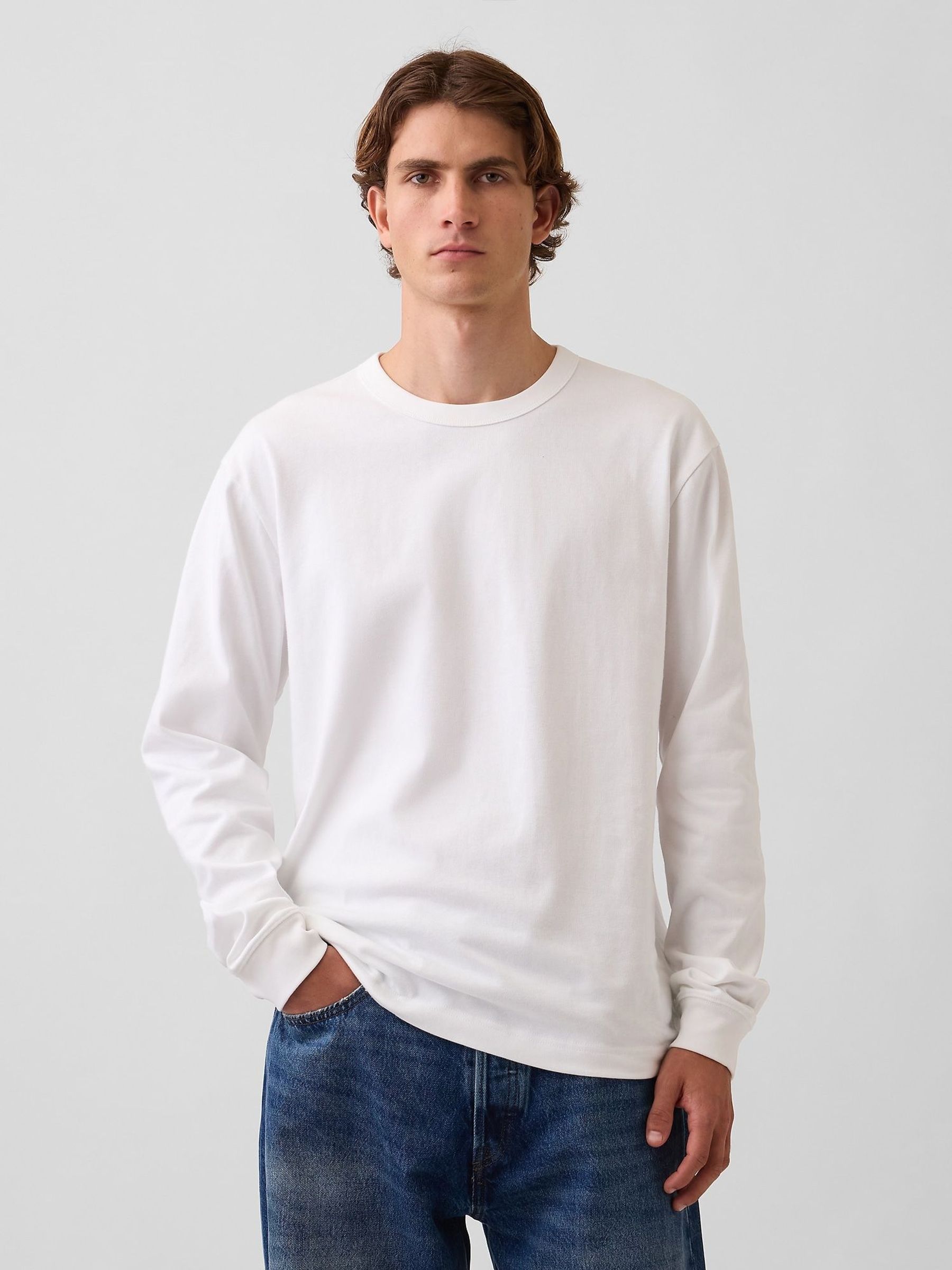 White - Regular Heavyweight Relaxed Long Sleeve T-shirt