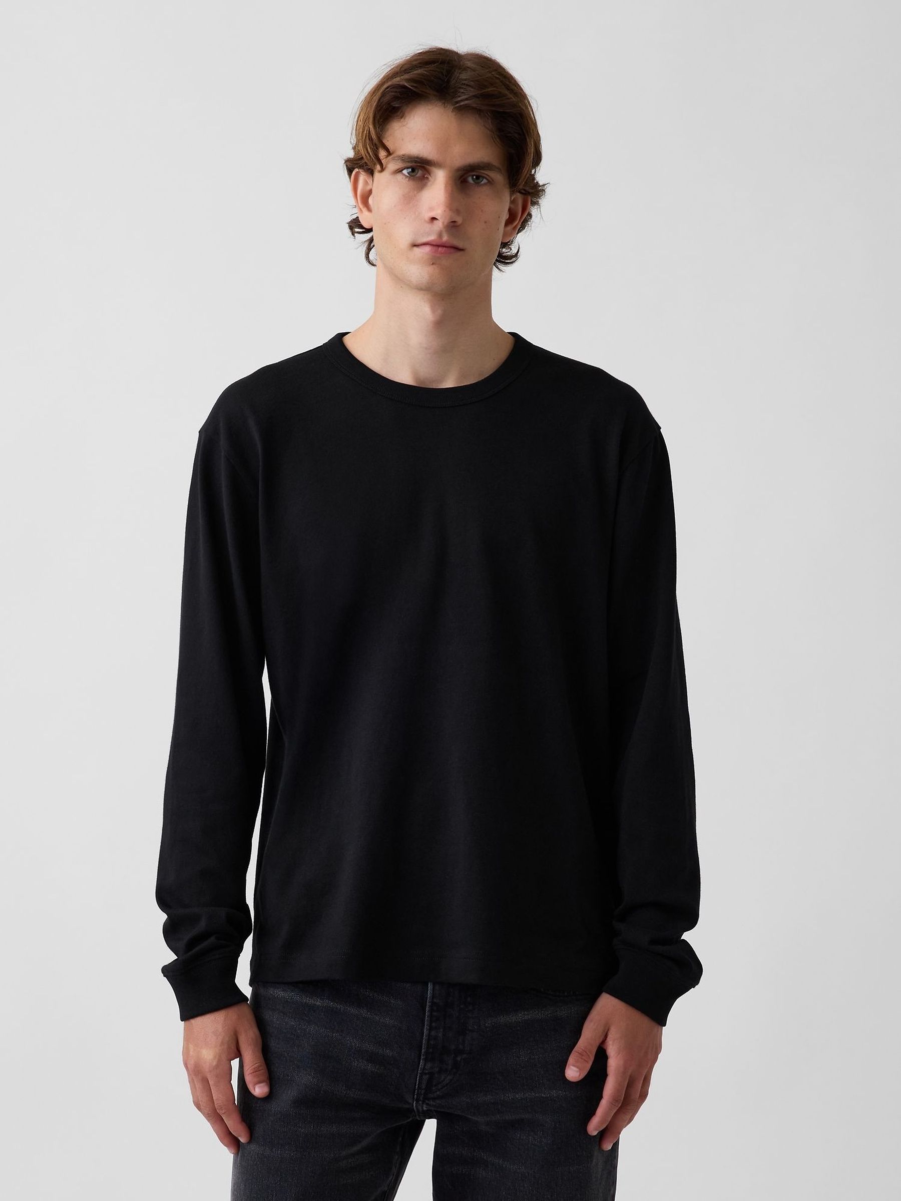 Black - Regular Heavyweight Relaxed Long Sleeve T-shirt
