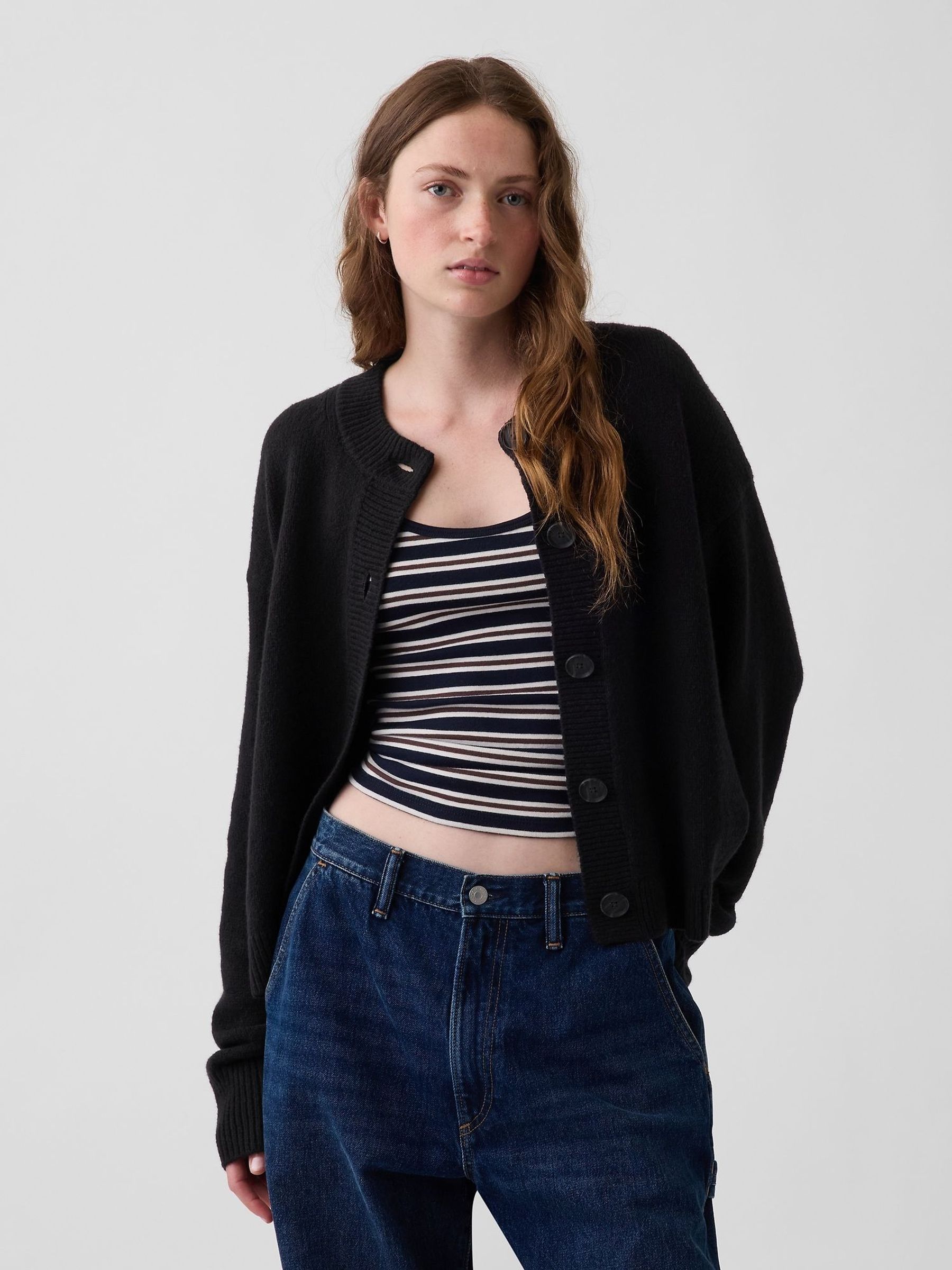 Black - Cashsoft Oversized Chunky Cardigan