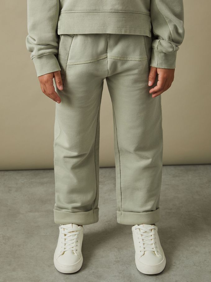 9-13 yrs Garment Dyed Cotton Joggers in Sage (E42824) | £20